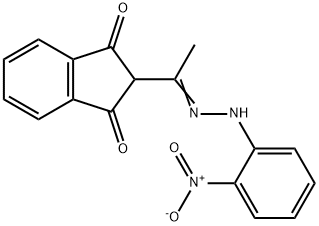 2-(N-{2-nitrophenyl}ethanehydrazonoyl)-1H-indene-1,3(2H)-dione 结构式