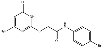 2-[(4-amino-6-hydroxypyrimidin-2-yl)sulfanyl]-N-(4-bromophenyl)acetamide 结构式