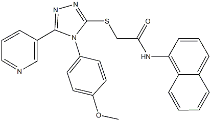 2-({4-[4-(methyloxy)phenyl]-5-pyridin-3-yl-4H-1,2,4-triazol-3-yl}sulfanyl)-N-naphthalen-1-ylacetamide 结构式