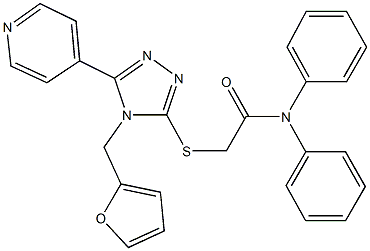 2-{[4-(2-furylmethyl)-5-(4-pyridinyl)-4H-1,2,4-triazol-3-yl]sulfanyl}-N,N-diphenylacetamide 结构式