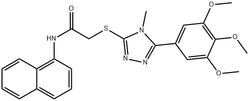 2-{[4-methyl-5-(3,4,5-trimethoxyphenyl)-4H-1,2,4-triazol-3-yl]sulfanyl}-N-(1-naphthyl)acetamide 结构式