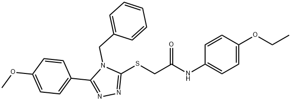 2-{[4-benzyl-5-(4-methoxyphenyl)-4H-1,2,4-triazol-3-yl]sulfanyl}-N-(4-ethoxyphenyl)acetamide 结构式