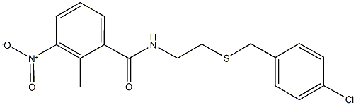 N-{2-[(4-chlorobenzyl)sulfanyl]ethyl}-3-nitro-2-methylbenzamide 结构式