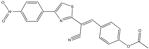 4-[2-cyano-2-(4-{4-nitrophenyl}-1,3-thiazol-2-yl)vinyl]phenyl acetate 结构式