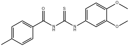 N-(3,4-dimethoxyphenyl)-N'-(4-methylbenzoyl)thiourea 结构式