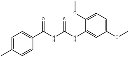 N-(2,5-dimethoxyphenyl)-N'-(4-methylbenzoyl)thiourea 结构式