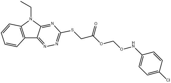 2-(4-chloroanilino)-2-oxoethyl [(5-ethyl-5H-[1,2,4]triazino[5,6-b]indol-3-yl)sulfanyl]acetate 结构式