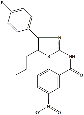 N-[4-(4-fluorophenyl)-5-propyl-1,3-thiazol-2-yl]-3-nitrobenzamide 结构式