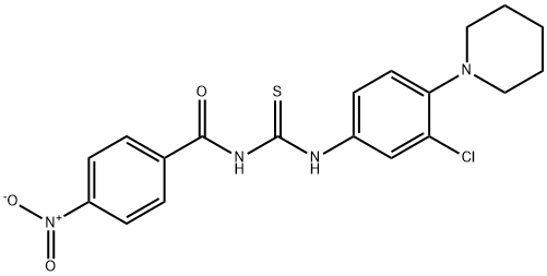 N-[3-chloro-4-(1-piperidinyl)phenyl]-N'-{4-nitrobenzoyl}thiourea 结构式