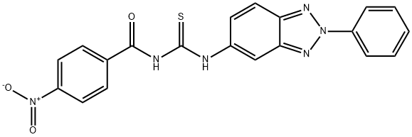 N-{4-nitrobenzoyl}-N'-(2-phenyl-2H-1,2,3-benzotriazol-5-yl)thiourea 结构式