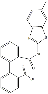 2'-{[(6-methyl-1,3-benzothiazol-2-yl)amino]carbonyl}[1,1'-biphenyl]-2-carboxylic acid 结构式