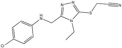 [(5-{[(4-chlorophenyl)amino]methyl}-4-ethyl-4H-1,2,4-triazol-3-yl)sulfanyl]acetonitrile 结构式