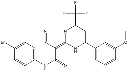 N-(4-bromophenyl)-5-[3-(methyloxy)phenyl]-7-(trifluoromethyl)-4,5,6,7-tetrahydropyrazolo[1,5-a]pyrimidine-3-carboxamide 结构式