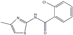 2-chloro-N-(4-methyl-1,3-thiazol-2-yl)benzamide 结构式