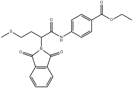 ethyl 4-{[2-(1,3-dioxo-1,3-dihydro-2H-isoindol-2-yl)-4-(methylsulfanyl)butanoyl]amino}benzoate 结构式