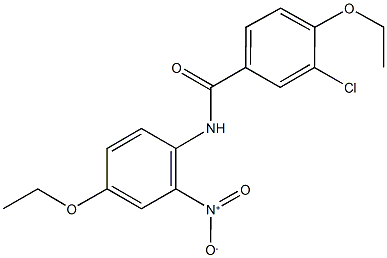 3-chloro-4-ethoxy-N-{4-ethoxy-2-nitrophenyl}benzamide 结构式