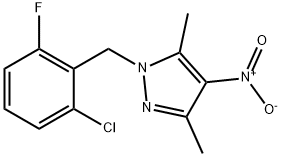 1-(2-chloro-6-fluorobenzyl)-4-nitro-3,5-dimethyl-1H-pyrazole 结构式