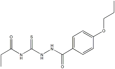 N-{[2-(4-propoxybenzoyl)hydrazino]carbothioyl}propanamide 结构式