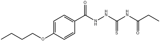 N-{[2-(4-butoxybenzoyl)hydrazino]carbothioyl}propanamide 结构式