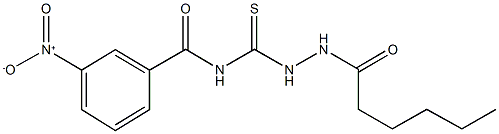 N-[(2-hexanoylhydrazino)carbothioyl]-3-nitrobenzamide 结构式