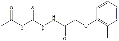 N-({2-[(2-methylphenoxy)acetyl]hydrazino}carbothioyl)acetamide 结构式