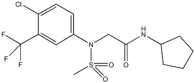 2-[4-chloro(methylsulfonyl)-3-(trifluoromethyl)anilino]-N-cyclopentylacetamide 结构式