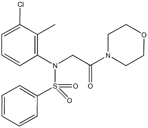 N-(3-chloro-2-methylphenyl)-N-(2-morpholin-4-yl-2-oxoethyl)benzenesulfonamide 结构式