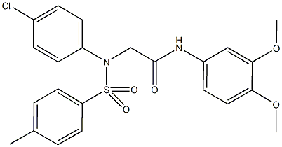 2-{4-chloro[(4-methylphenyl)sulfonyl]anilino}-N-(3,4-dimethoxyphenyl)acetamide 结构式