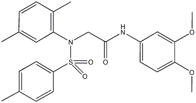 N-(3,4-dimethoxyphenyl)-2-{2,5-dimethyl[(4-methylphenyl)sulfonyl]anilino}acetamide 结构式