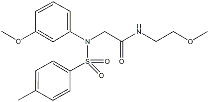 N-(2-methoxyethyl)-2-{3-methoxy[(4-methylphenyl)sulfonyl]anilino}acetamide 结构式