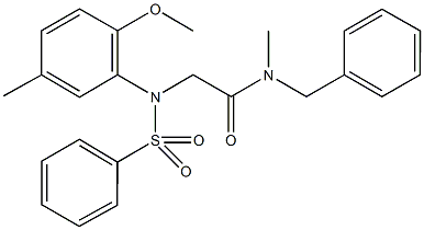 N-benzyl-2-[2-methoxy-5-methyl(phenylsulfonyl)anilino]-N-methylacetamide 结构式