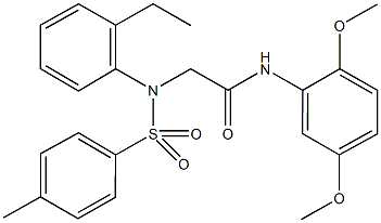 N-(2,5-dimethoxyphenyl)-2-{2-ethyl[(4-methylphenyl)sulfonyl]anilino}acetamide 结构式