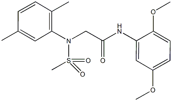 N-(2,5-dimethoxyphenyl)-2-[2,5-dimethyl(methylsulfonyl)anilino]acetamide 结构式