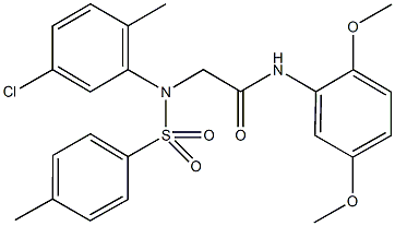 2-{5-chloro-2-methyl[(4-methylphenyl)sulfonyl]anilino}-N-(2,5-dimethoxyphenyl)acetamide 结构式
