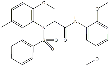 N-(2,5-dimethoxyphenyl)-2-[2-methoxy-5-methyl(phenylsulfonyl)anilino]acetamide 结构式