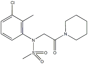 N-(3-chloro-2-methylphenyl)-N-(2-oxo-2-piperidin-1-ylethyl)methanesulfonamide 结构式