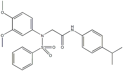 2-[3,4-dimethoxy(phenylsulfonyl)anilino]-N-(4-isopropylphenyl)acetamide 结构式