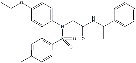 2-{4-ethoxy[(4-methylphenyl)sulfonyl]anilino}-N-(1-phenylethyl)acetamide 结构式