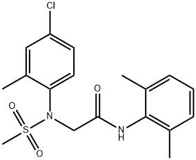 2-[4-chloro-2-methyl(methylsulfonyl)anilino]-N-(2,6-dimethylphenyl)acetamide 结构式