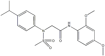 N-(2,4-dimethoxyphenyl)-2-[4-isopropyl(methylsulfonyl)anilino]acetamide 结构式