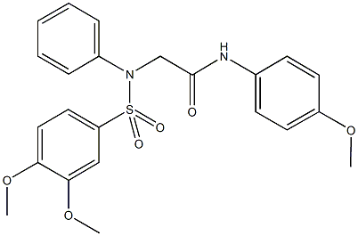 2-[3,4-dimethoxy(phenylsulfonyl)anilino]-N-(4-methoxyphenyl)acetamide 结构式