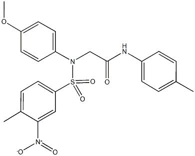 2-[({3-nitro-4-methylphenyl}sulfonyl)-4-methoxyanilino]-N-(4-methylphenyl)acetamide 结构式