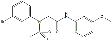 2-[3-bromo(methylsulfonyl)anilino]-N-(3-methoxyphenyl)acetamide 结构式