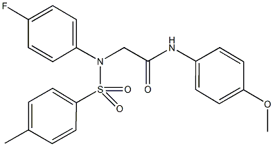 2-{4-fluoro[(4-methylphenyl)sulfonyl]anilino}-N-(4-methoxyphenyl)acetamide 结构式