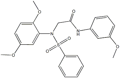 2-[2,5-dimethoxy(phenylsulfonyl)anilino]-N-(3-methoxyphenyl)acetamide 结构式