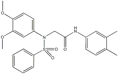 2-[3,4-dimethoxy(phenylsulfonyl)anilino]-N-(3,4-dimethylphenyl)acetamide 结构式