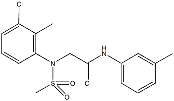 2-[3-chloro-2-methyl(methylsulfonyl)anilino]-N-(3-methylphenyl)acetamide 结构式