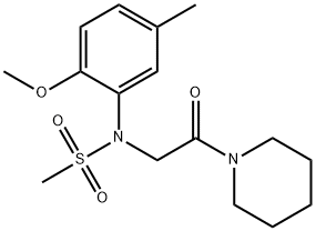 N-(2-methoxy-5-methylphenyl)-N-[2-oxo-2-(1-piperidinyl)ethyl]methanesulfonamide 结构式