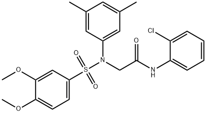 N-(2-chlorophenyl)-2-{[(3,4-dimethoxyphenyl)sulfonyl]-3,5-dimethylanilino}acetamide 结构式