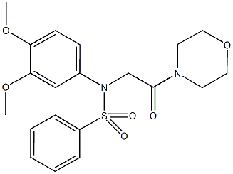 N-(3,4-dimethoxyphenyl)-N-(2-morpholin-4-yl-2-oxoethyl)benzenesulfonamide 结构式